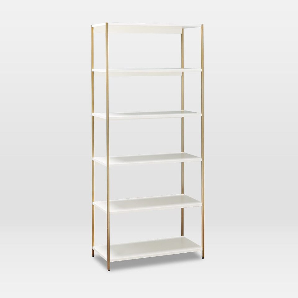 Zane Wide Bookshelf White West Elm UK